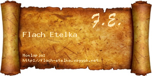 Flach Etelka névjegykártya